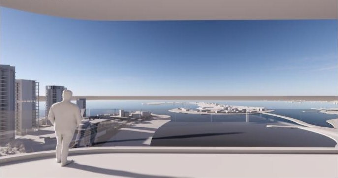 Sea view study from the residences